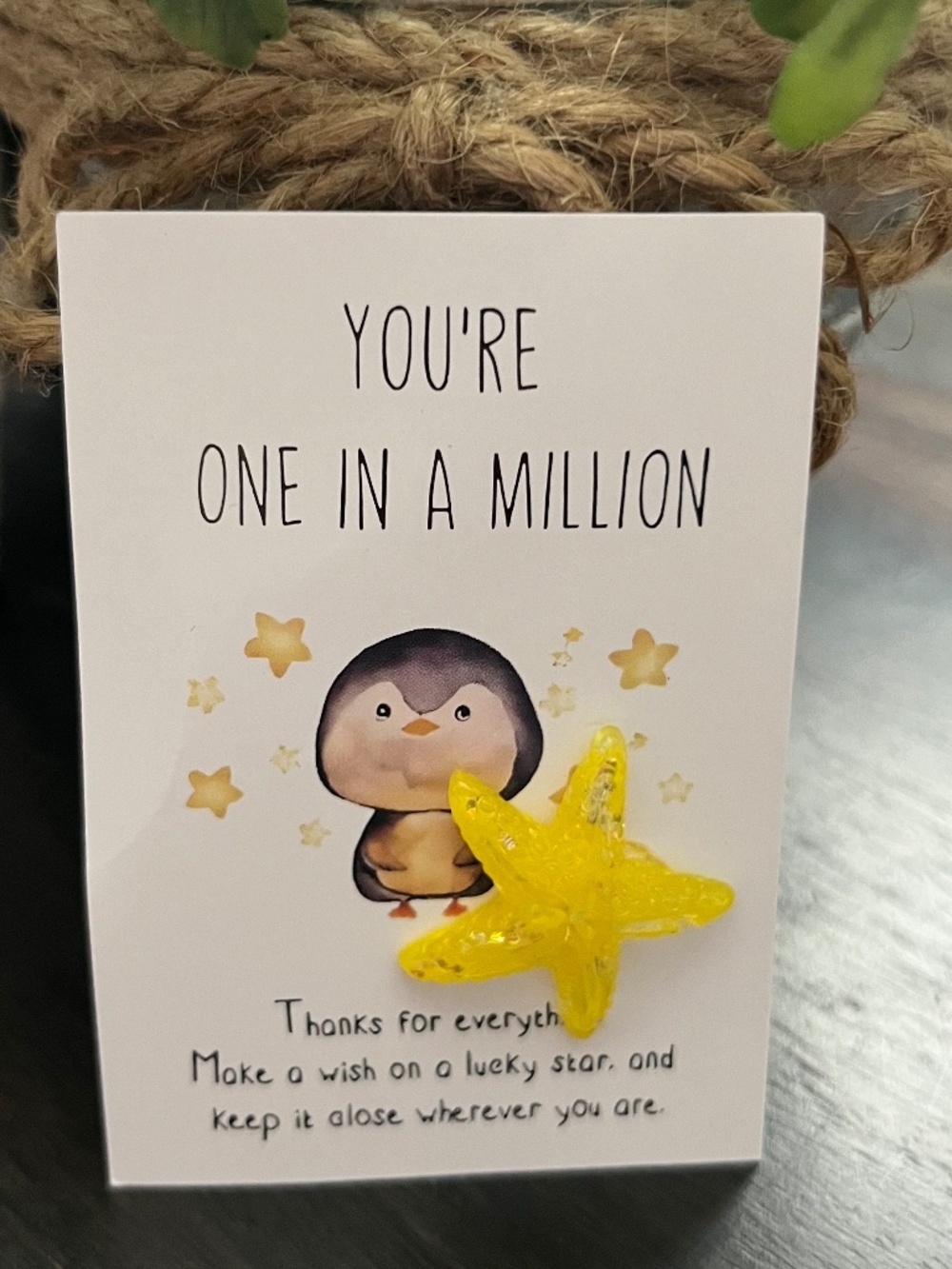 Lucky Star Pocket Hug Card and Token NEW